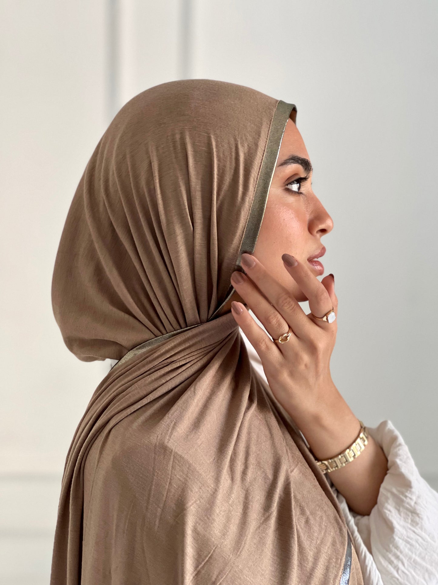 Gold & Silver Hijab- Cafe