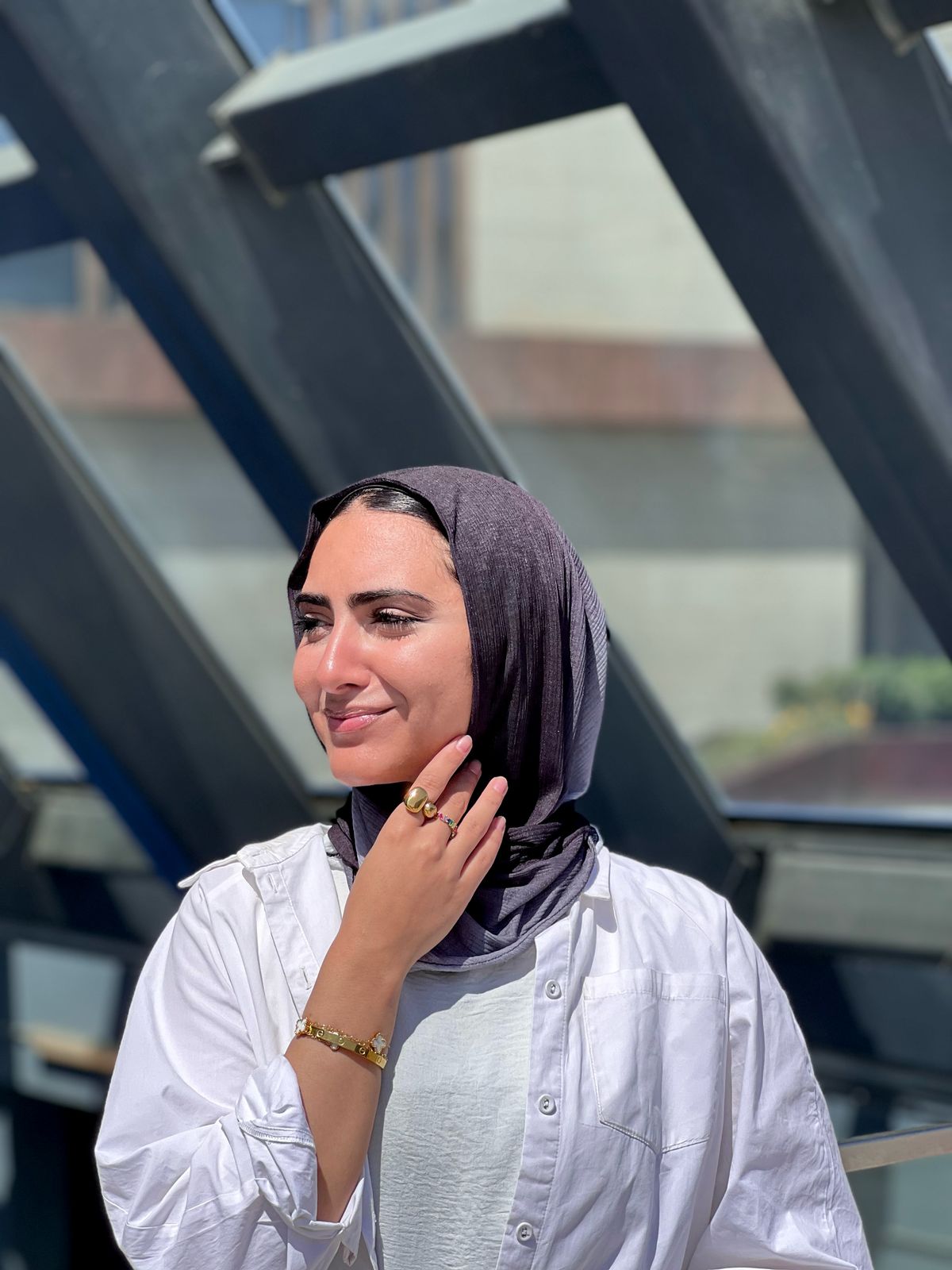 Deep black Gradient mini loose scarve