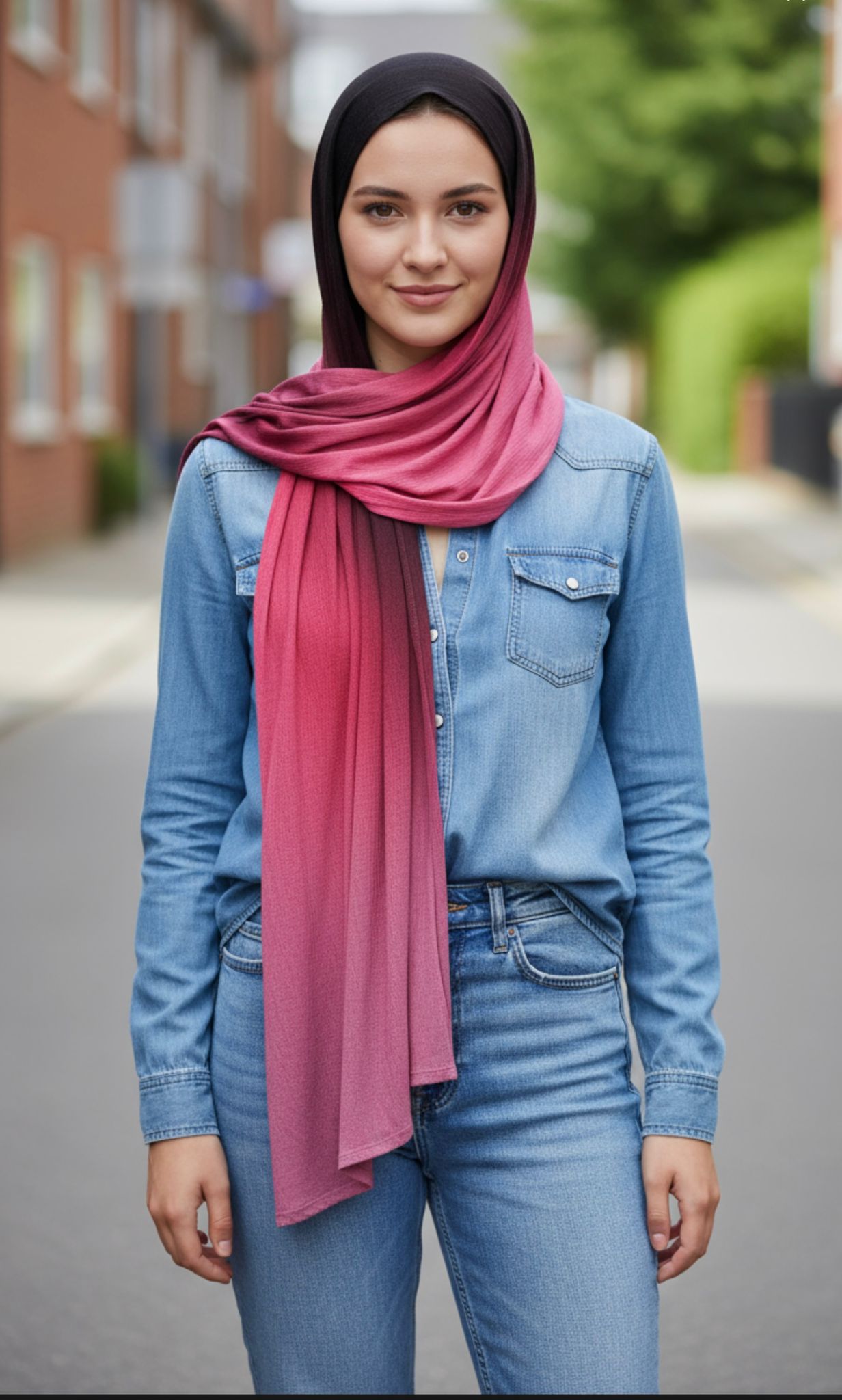 Dark plum Gradient Hijab