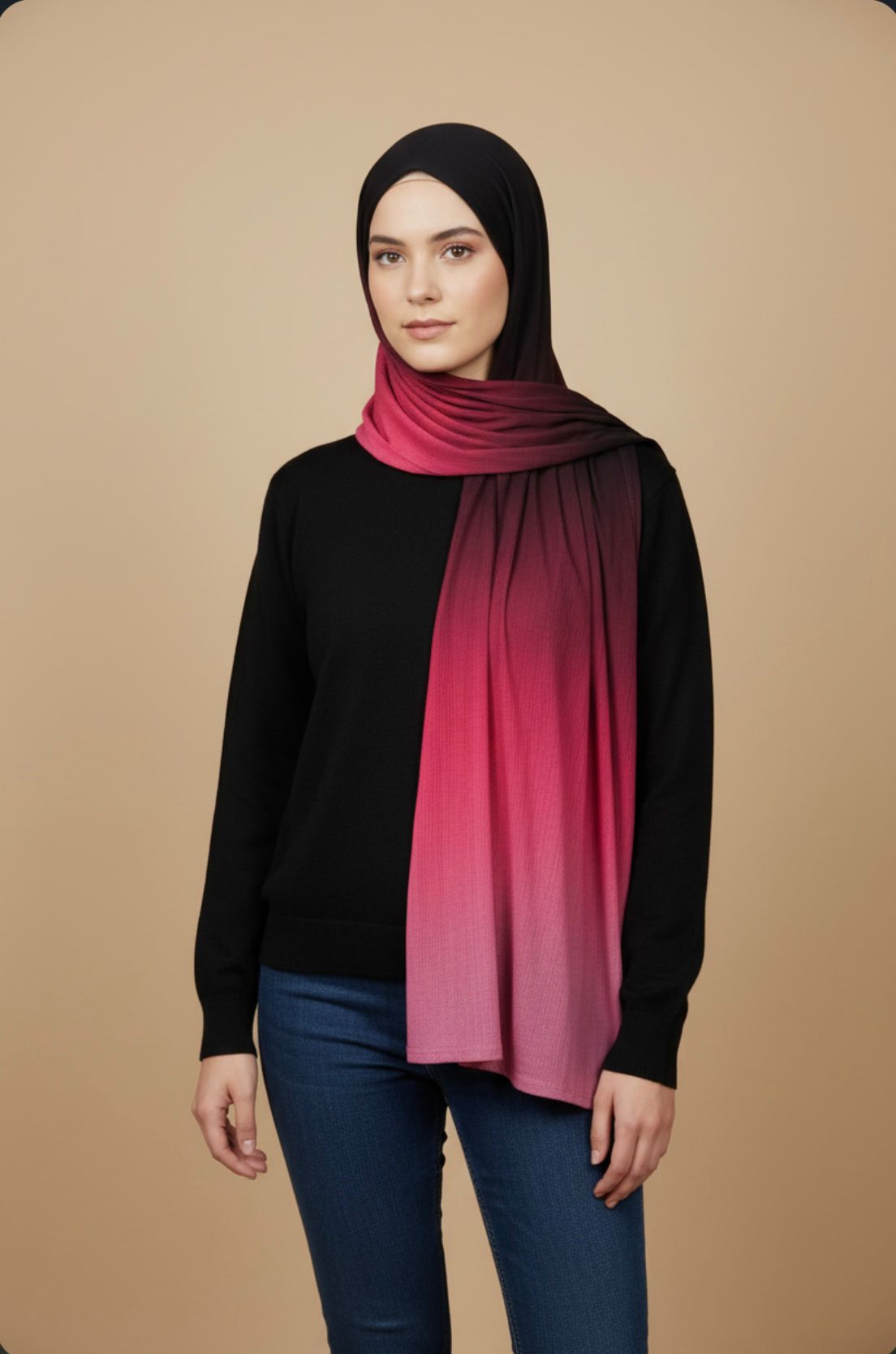 Dark plum Gradient Hijab