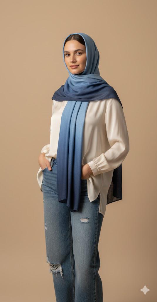 Blue sky Gradient Hijab