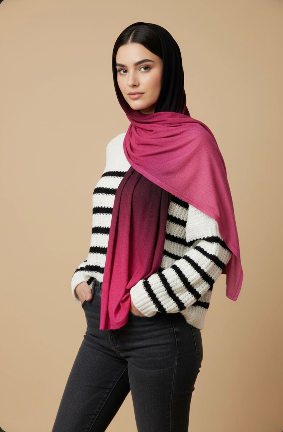 Dark plum Gradient Hijab