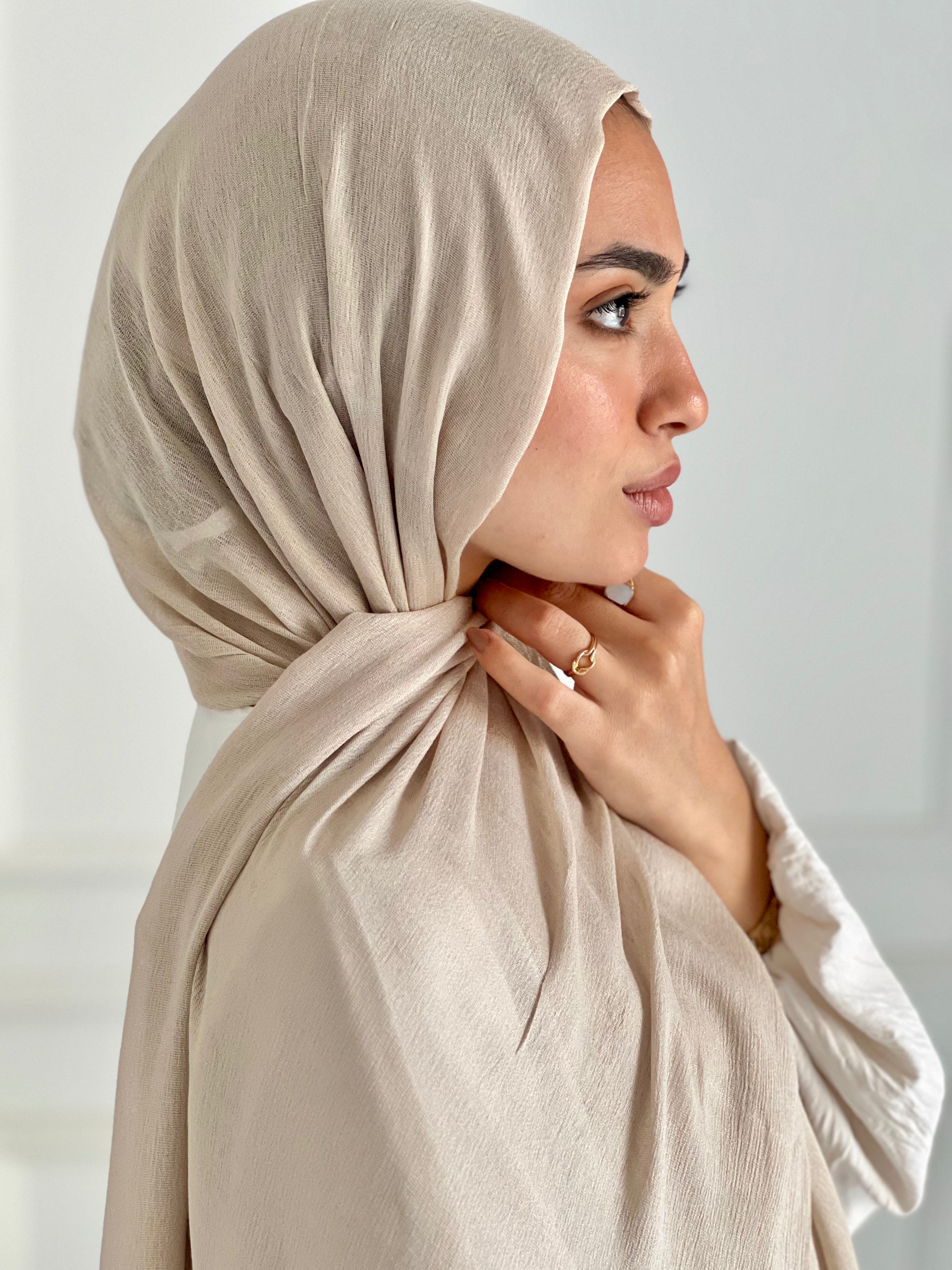 Beige Plain Modal Scarf