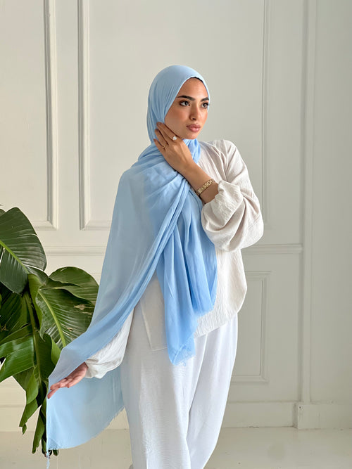 Baby Blue Plain Modal Scarf