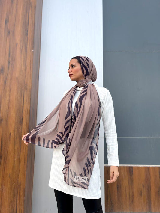 Brown Zebra Hijab