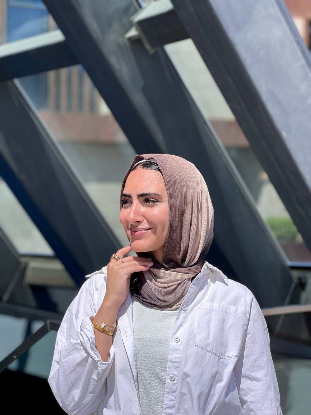 Café Gradient Mini Loose Kuwaiti Scarf