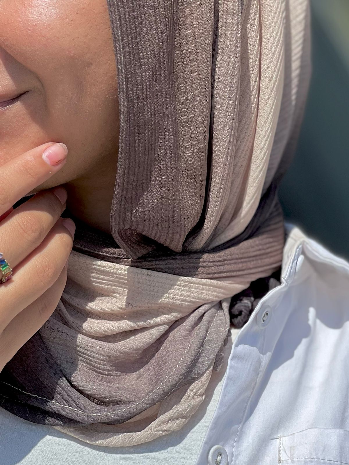 Café Gradient Mini Loose Kuwaiti Scarf