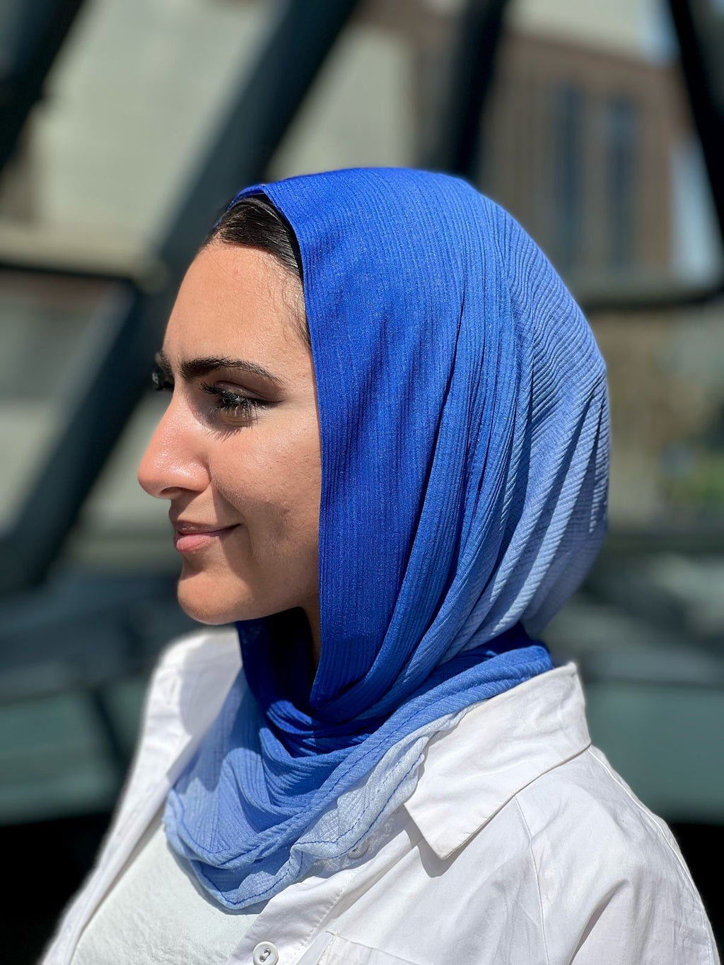 Blue Gradient Mini Loose Kuwaiti Scarf