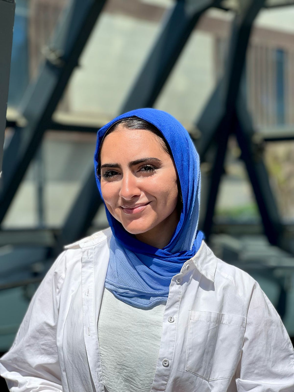 Blue Gradient Mini Loose Kuwaiti Scarf