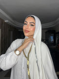 Gold & Silver Hijab - Off White