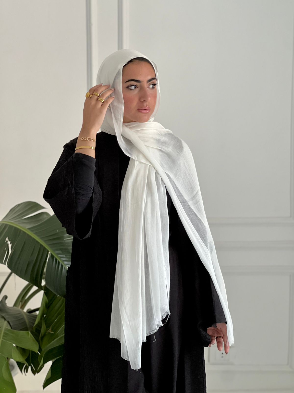 Off White Plain Modal Scarf