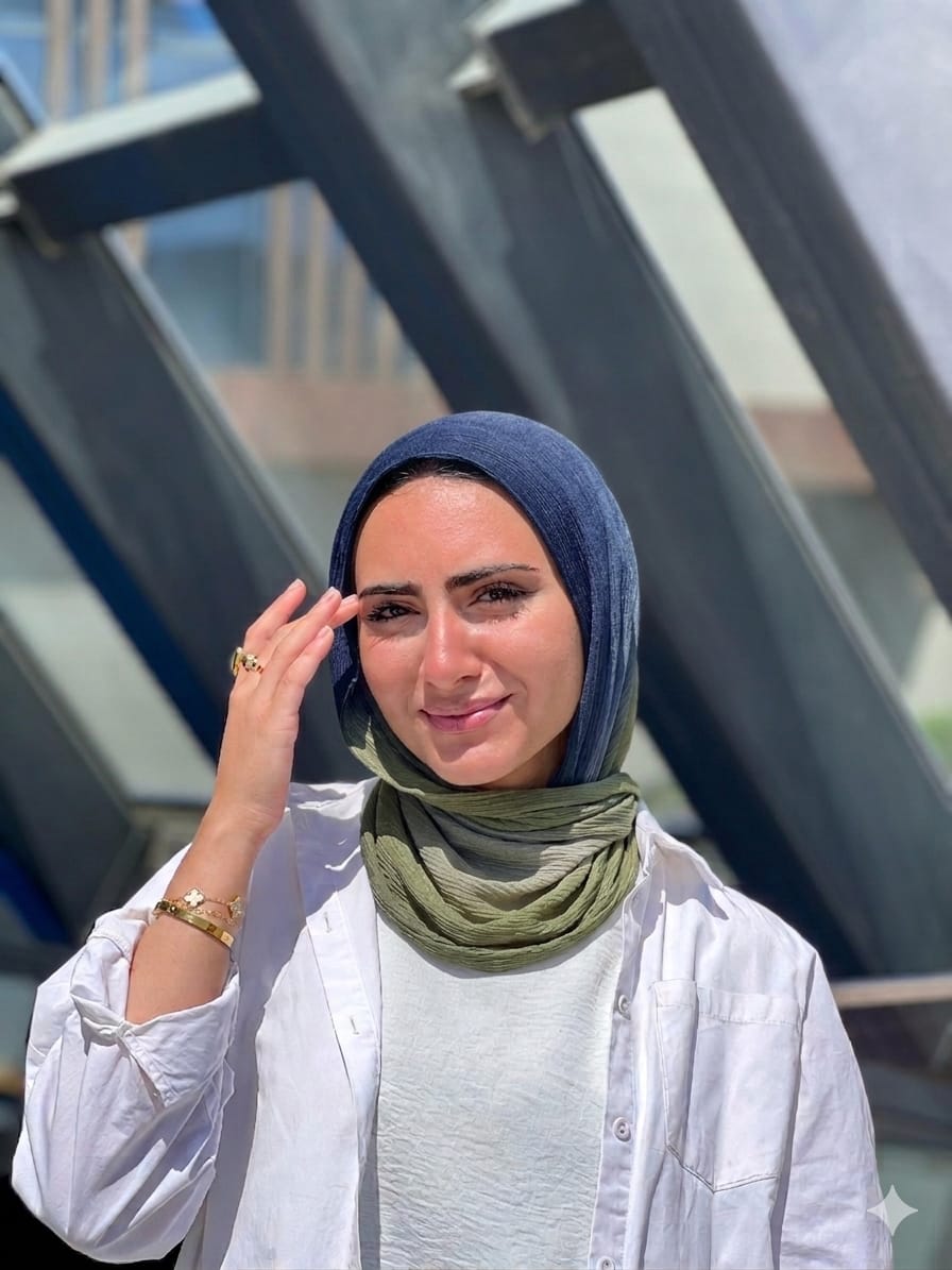 Deep Forest Gradient Mini Loose Kuwaiti Scarf