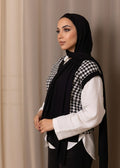 Black Plain Kuwaiti Scarf with Bandana