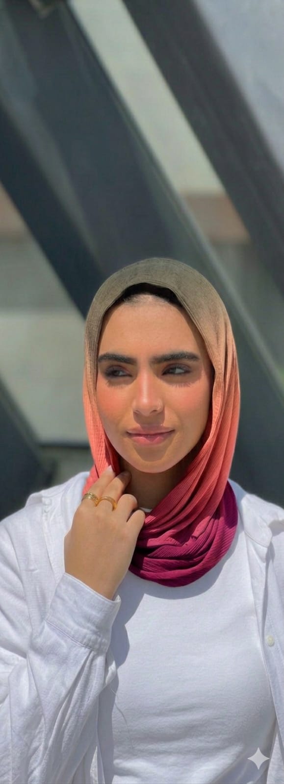 Breeze veil Gradient Mini Loose Kuwaiti Scarf