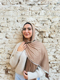 Beige Gold & Silver Kuwaiti Scarf