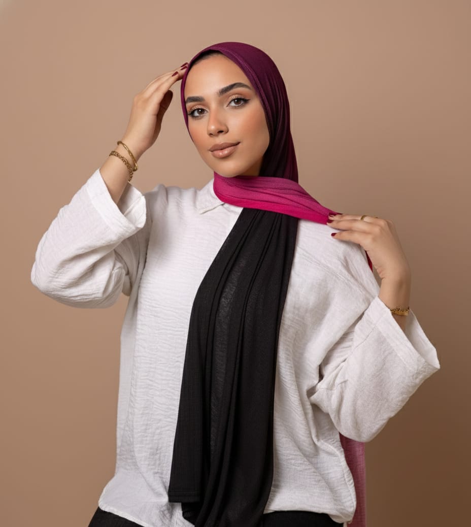 Dark Plum Gradients Kuwaiti Scarf