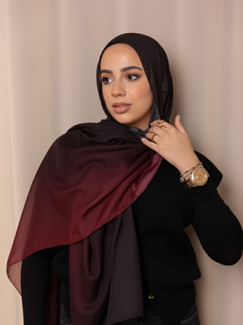 Burgundy Gradients Modal Scarf