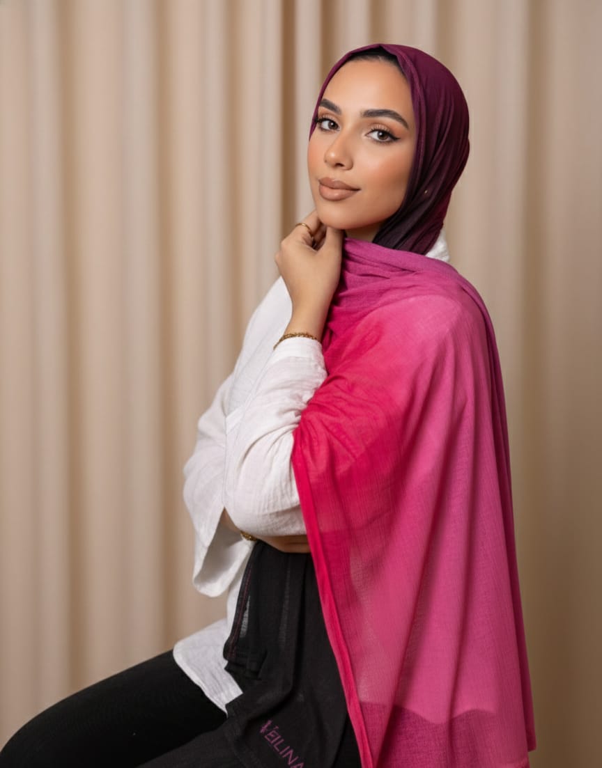 Dark Plum Gradients Kuwaiti Scarf